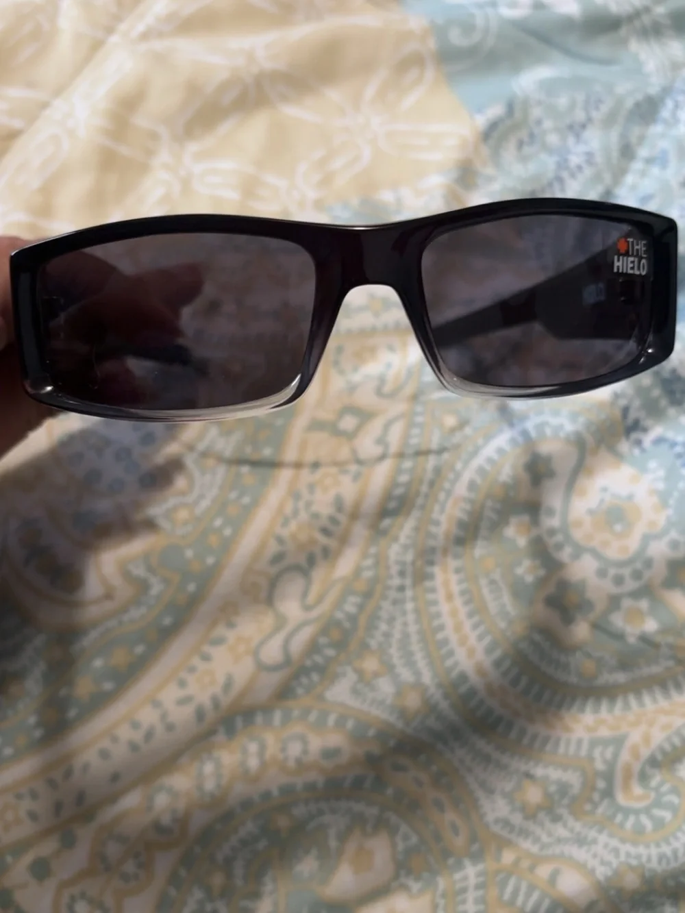 Vintage Y2K SPY Hielo Black Rectangle Sunglasses with Dark Smoke Lenses NWOT